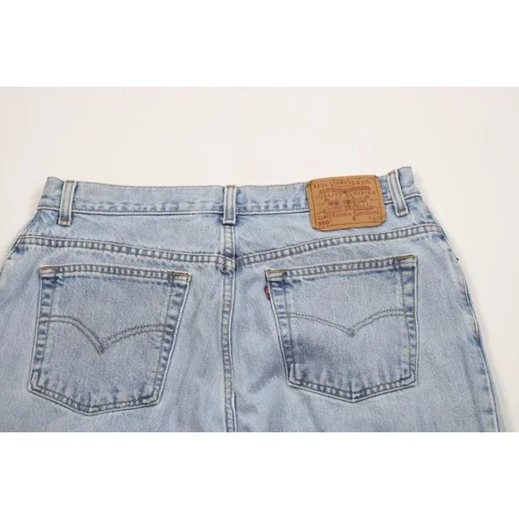Vintage 90s Levis 550 Womens 16 Distressed Relaxed Fit Tapered Leg Denim Jeans - Picture 11 of 14
